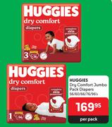 Huggies Dry Comfort Jumbo Pack Diapers-56/60/66/76/96 Per Pack