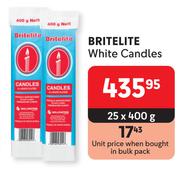 Britlite White Candles-25 x 400g