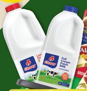 Clover Fresh Milk Full Cream Or Low Fat-2L Each