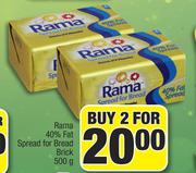 Rama 40% Fat Spread For Bread Brick-2x500g
