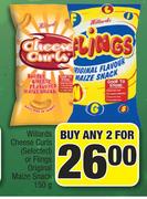 Willards Cheese Curls (Selected Or Flings Original Maize Snack)-2x150g