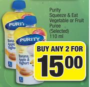 Purity Squeeze & Fat Vegetable Or Fruit Puree (Selected)-2x110ml