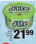 D'Lite 37% Fat Spread Tub-1Kg