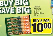 Jacobs kronung 3 In 1 Coffee Stick-5x18g