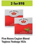 Five Roses Ceylon Blend Tagless Teabags-For 2 x 102's Pack