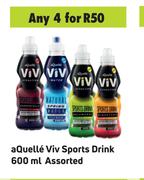 Aquelle Viv Sports Drink Assorted-For Any 4 x 600ml