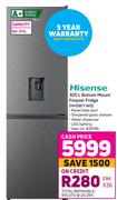 Hisense 305L Bottom Mount Freezer Fridge H415BIT-WD