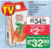 Spar Pressed & Squeezed 100% Fruit Juice Blend (Selected)-2Ltr Each