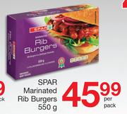 Spar Marinated Rib Burgers-550g Per Pack