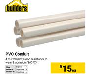 Builders PVC Conduit 4m x 20mm-Each