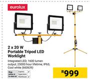 Eurolux 2 x 20W Portable Tripod LED Worklight 