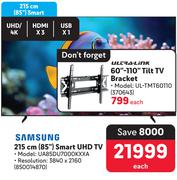 Samsung 215cm (85") Smart UHD TV UA85DU7000KXXA