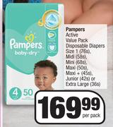 Pampers Active Value Pack Disposable Diapers-Per Pack