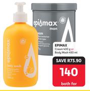 Epi Max Cream 400g Or Body Wash 450ml-Both For