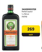Jagermeister Herbal Liqueur-750ml Each