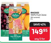Rhodes 100% Fruit Juice (All Variants)-For Any 5 x 2L
