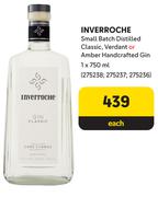 Inverroche Small Batch Distilled Classic, Verdant Or Amber Hand Crafted Gin-750ml Each
