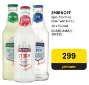 Smirnoff Spin, Storm Or Pine Twist NRBs-24 x 300ml