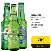 Heineken 0.0 Beer, Lager or Silver NRBs -24 x 330ml