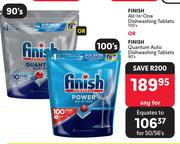 Finish All In 1 Dishwashing Tablets 100's Or Finish Quantum Auto Dishwashing Tablets 90's-Both For