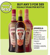 Amarula Cream, Ethiopian Coffee Or Raspberry Chocolate & African Baobab Liqueur-3 x 750ml