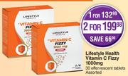 Lifestyle Health Vitamin C Fizzy 1000mg 30 Effervescent Tablets Assorted-For 2