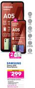2 x Samsung Galaxy A05 Smartphone-On 1.3GB Red Top Up Core More Data + On Promo 80