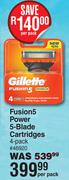 Gillette Fusion5 Power 5-Blade Cartridges 4 Pack-Per Pack