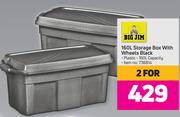 BigJim 160Ltr Storage Box With Wheels (Black)-For 2