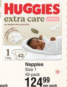 Huggies Extra Care Nappies Sizes 1 42 Pack-Per Pack