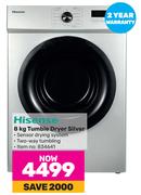 Hisense 8Kg Tumble Dryer Silver