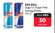Red Bull Sugar Or Sugar Free Energy Drinks-For 2 x 355ml