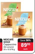 Nescafe Gold Cappuccino (All Variants)-20 x 12.5/18g