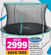 Bounceking 12ft(3.6m) Trampoline With Steel Ring