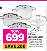 Zellini 8-Piece Stainless Steel Cookware Set