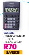 Casio Pocket Calculator HL-815L