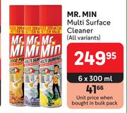 Mr Min Multi Surface Cleaner (All Variants)-6 x 300ml