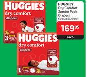 Huggies Dry Comfort Jumbo Pack Diapers-56/60/66/76/96's