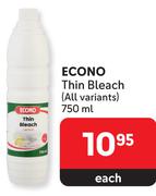 Econo Thin Bleach (All Variants)-750ml Each