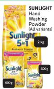 Sunlight Hand Washing Powder (All Variants)-2Kg