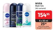 Nivea Roll On (All Variants)-6 x 50ml