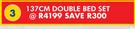 Sleepmasters 137cm Double Bed Set