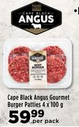 Cape Black Angus Gourmet Burger Patties-4 x 100g Per Pack
