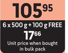 Sunlight Hand Washing Powder (All Variants)-6 x 500g + 100g Free