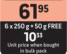 Sunlight Hand Washing Powder (All Variants)-6 x 250g + 50g Free