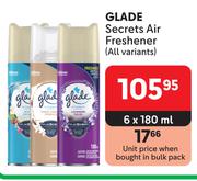Glade Secrets Air Freshener (All Variants)-6 x 180ml