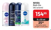 Nivea Roll On (All Variants)-6 x 50ml
