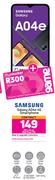 Samsung Galaxy A04e 4G Smartphone-On Red Flexi 130