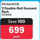 Primaries Double Rail Garment Rack-Each