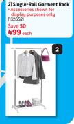 Primaries Single Rail Garment Rack-Each